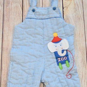 Vintage Baby Boy Quilted Overalls Size 3-6 Months